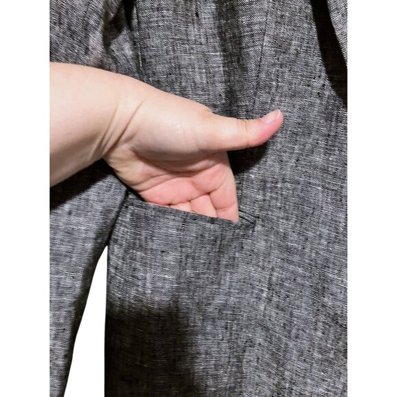 J Crew Linen Blazer 4 Single Breasted Chambray Minimalist Goth 100% Linen - Picture 5 of 14